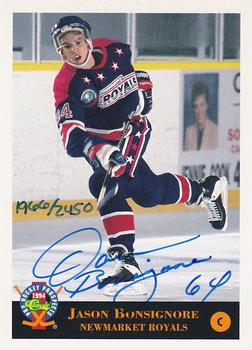 1994 Classic Pro Hockey Prospects - Autographs #NNO Jason Bonsignore Front