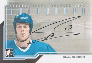 2013-14 In The Game Decades 1990s - Autographs #A-MS1 Mats Sundin  Front