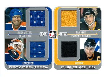 2013-14 In The Game Decades 1990s - Cup Clashes Silver Quad #CC-01 Mark Messier  / Grant Fuhr / Cam Neely / Raymond Bourque Front
