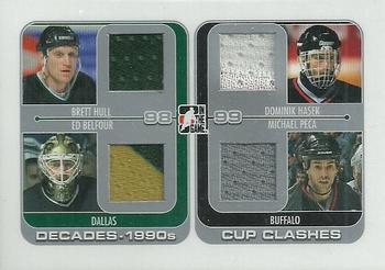 2013-14 In The Game Decades 1990s - Cup Clashes Silver Quad #CC-10 Brett Hull  / Ed Belfour / Dominik Hasek / Michael Peca Front