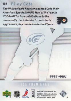 2007-08 Upper Deck Ice #107 Riley Cote Back