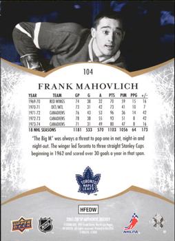 2007-08 SP Authentic #104 Frank Mahovlich Back
