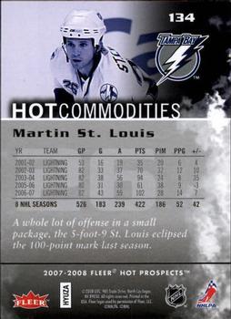 2007-08 Fleer Hot Prospects #134 Martin St. Louis Back
