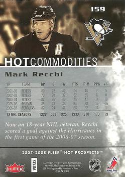 2007-08 Fleer Hot Prospects #159 Mark Recchi Back