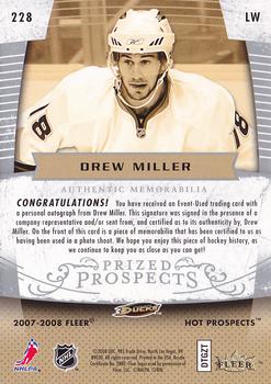 2007-08 Fleer Hot Prospects #228 Drew Miller Back