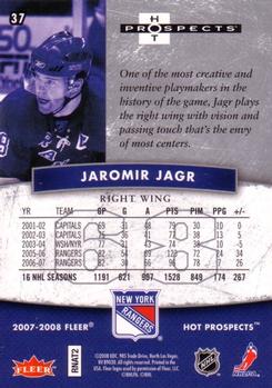 2007-08 Fleer Hot Prospects #37 Jaromir Jagr Back