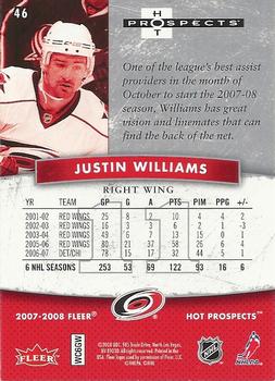2007-08 Fleer Hot Prospects #46 Justin Williams Back