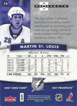 2007-08 Fleer Hot Prospects #56 Martin St. Louis Back