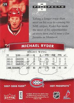 2007-08 Fleer Hot Prospects #59 Michael Ryder Back