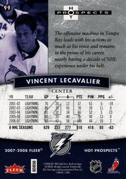 2007-08 Fleer Hot Prospects #99 Vincent Lecavalier Back