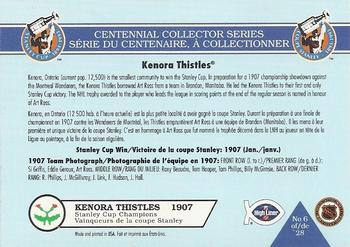 1992-93 High Liner Stanley Cup #6 Kenora Thistles Back