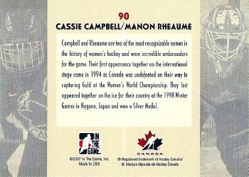 2007-08 In The Game O Canada #90 Cassie Campbell / Manon Rheaume Back