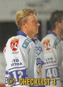 1998-99 Cardset Finland #3 Checklist 3 (Janne Laukkanen) Front