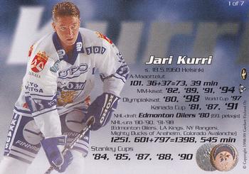 1998-99 Cardset Finland - Dream Team #1 Jari Kurri Back