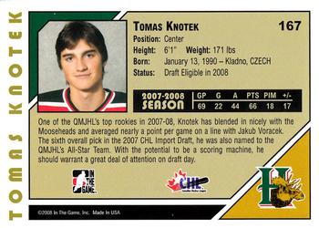2007-08 In The Game Heroes and Prospects #167 Tomas Knotek Back