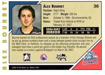 2007-08 In The Game Heroes and Prospects #36 Alex Bourret Back