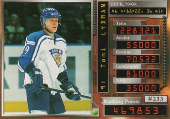 2000-01 Cardset Finland #233 Toni Lydman Back