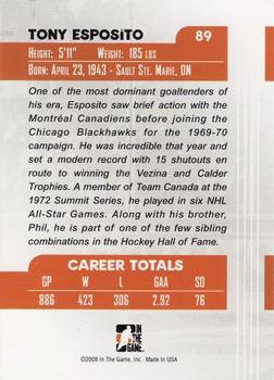 2007-08 In The Game Between the Pipes #89 Tony Esposito Back