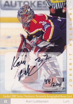 2001-02 Cardset Finland - Autographed #248 Kari Lehtonen Front