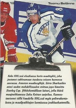 2001-02 Cardset Finland - Snickers-Salt Lake City 2002 #7 Teemu Selanne Back