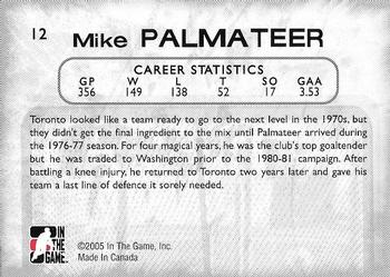 2005-06 In The Game Between the Pipes #12 Mike Palmateer Back