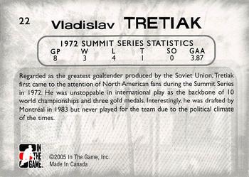 2005-06 In The Game Between the Pipes #22 Vladislav Tretiak Back