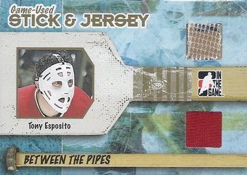 2005-06 In The Game Between the Pipes - Stick And Jersey #SJ-06 Tony Esposito Front