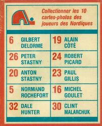 1986-87 Yum Yum Quebec Nordiques #NNO Anton Stastny Back