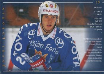 1996-97 Leaf Sisu SM-Liiga (Finnish) #58 Jouni Loponen Back
