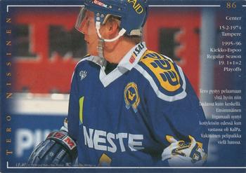 1996-97 Leaf Sisu SM-Liiga (Finnish) #86 Tero Nissinen Back
