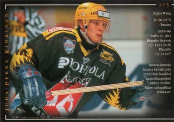1996-97 Leaf Sisu SM-Liiga (Finnish) #115 Juha-Pekka Rinkinen Back