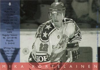 1995-96 Leaf Sisu SM-Liiga (Finnish) #8 Mika Kortelainen Back
