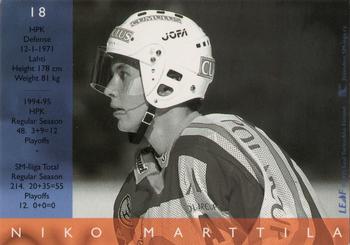 1995-96 Leaf Sisu SM-Liiga (Finnish) #18 Niko Marttila Back