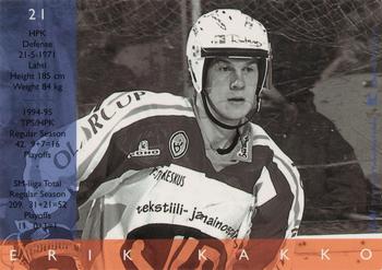 1995-96 Leaf Sisu SM-Liiga (Finnish) #21 Erik Kakko Back