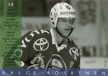 1995-96 Leaf Sisu SM-Liiga (Finnish) #58 Kalle Koskinen Back