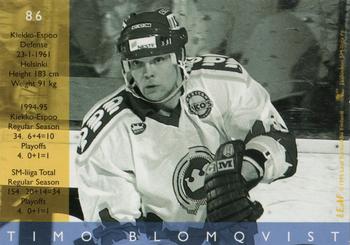1995-96 Leaf Sisu SM-Liiga (Finnish) #86 Timo Blomqvist Back