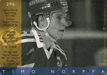 1995-96 Leaf Sisu SM-Liiga (Finnish) #296 Timo Norppa Back
