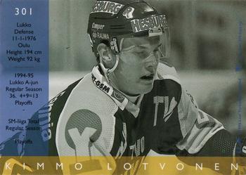 1995-96 Leaf Sisu SM-Liiga (Finnish) #301 Kimmo Lotvonen Back