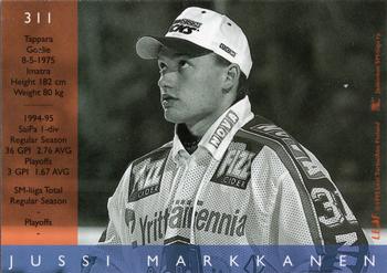 1995-96 Leaf Sisu SM-Liiga (Finnish) #311 Jussi Markkanen Back