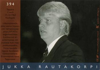 1995-96 Leaf Sisu SM-Liiga (Finnish) #394 Jukka Rautakorpi Back