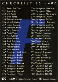 1995-96 Leaf Sisu SM-Liiga (Finnish) #400 Saku Koivu Back