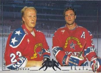 1995-96 Leaf Sisu SM-Liiga (Finnish) - Double Trouble #5 Peter Ahola / Pertti Lehtonen Back