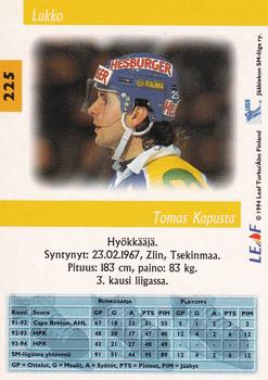 1994-95 Leaf Sisu SM-Liiga (Finnish) #225 Tomas Kapusta Back