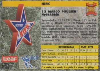 1993-94 Leaf Sisu SM-Liiga (Finnish) #98 Marco Poulsen Back