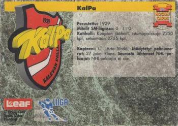 1993-94 Leaf Sisu SM-Liiga (Finnish) #159 KalPa Back
