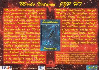 1994-95 Leaf Sisu SM-Liiga (Finnish) - Horoscopes #18 Marko Virtanen Back