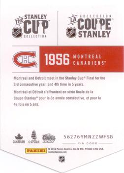 2012 Panini Molson Stanley Cup Collection #NNO 1956 Back