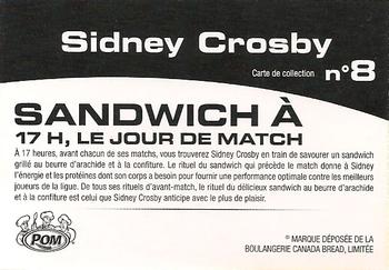 2012 Canada Bread Sidney Crosby #8a Sandwich à 17h, le jour de match Back