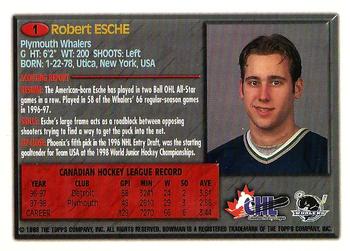 1998 Bowman CHL #1 Robert Esche Back