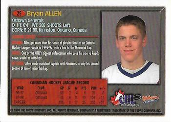 1998 Bowman CHL #25 Bryan Allen Back